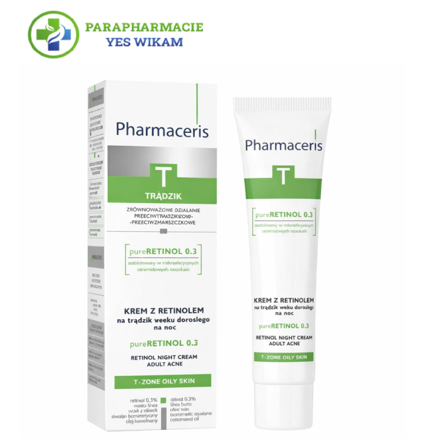 Crème de nuit au rétinol peaux acnéiques - Pharmaceris T - Pure Retinol 0.3 - 40ml
