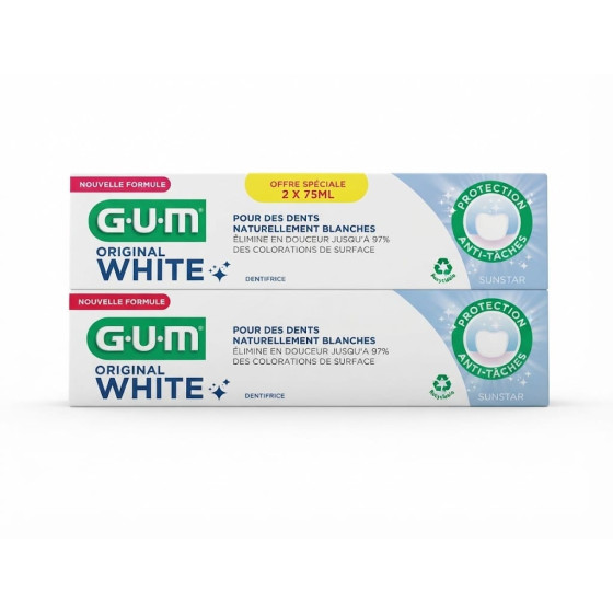 GUM DENTIFRICE ORIGINAL WHITE  LOT DE 2*75ML