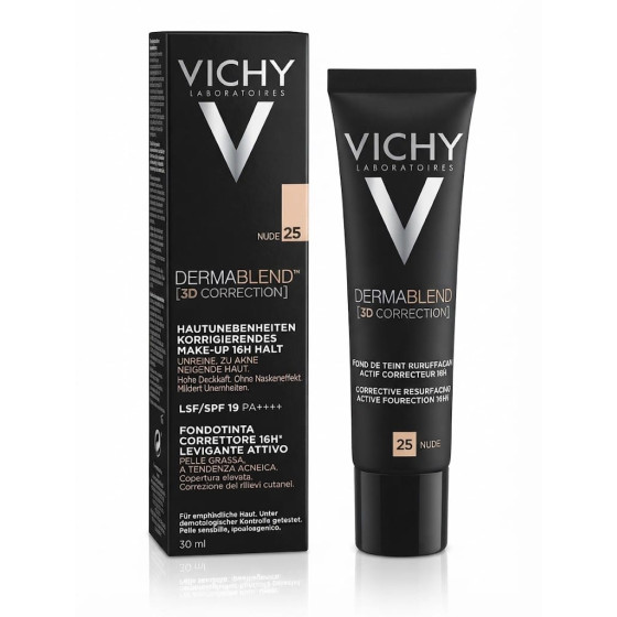 VICHY DERMABLEND 3D CORRECTION FOND DE TEINT N°25 NUDE 30 ML