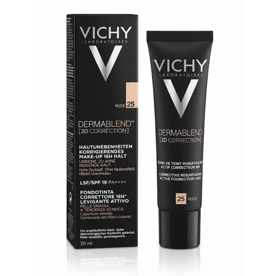 VICHY DERMABLEND 3D CORRECTION FOND DE TEINT N°25 NUDE 30 ML