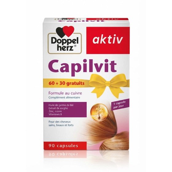 DOPPELHERZ AKTIV CAPILVIT AU CUIVRE 90 CAPSULES