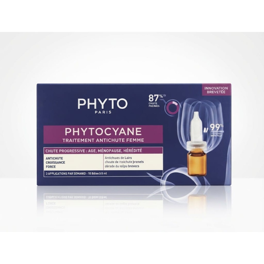 PHYTOCYANE FEMME Chute Progressive Fioles 12x 5ml - Traitement Antichute Cheveux