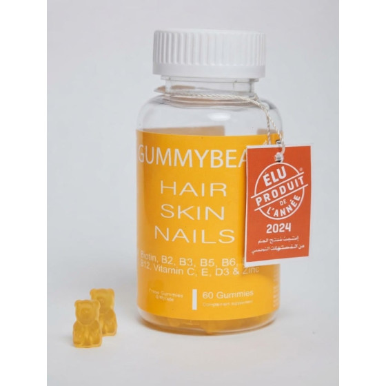 GUMMYBEAR Hair Skin Nails - Vitamines pour cheveux peau et ongles - 60 gummies