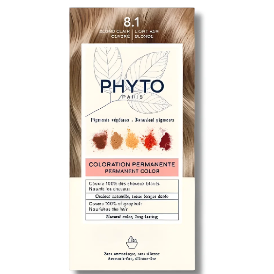 PHYTO PHYTOCOLOR – Coloration Permanente 8.1 Blond Clair Cendré