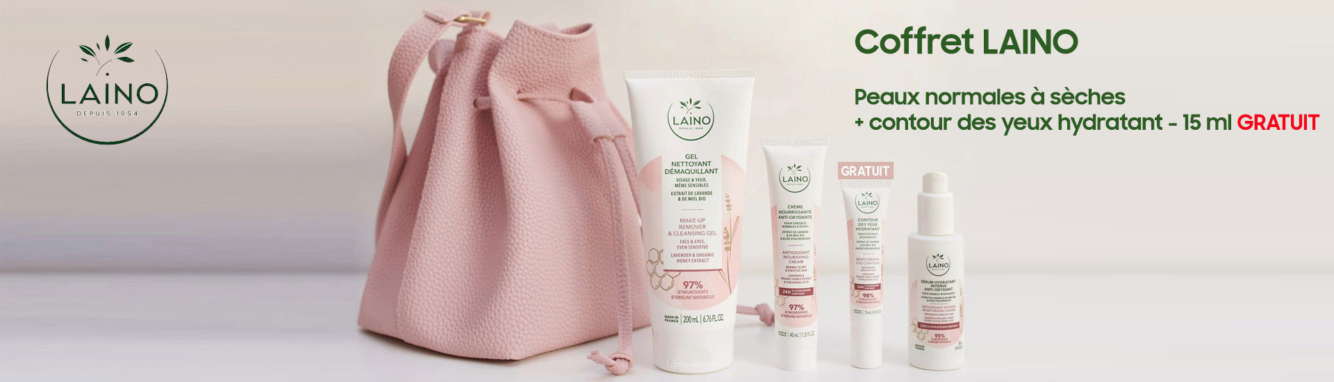 Coffret LAINO + contour des yeux hydratant- 15 ml gratuit